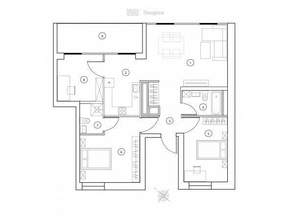  Penthouse   4 istabas  Platība:131.1 m2 