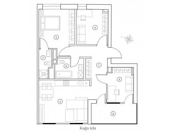 Penthouse 4 istabas Platība: 99.40 m2