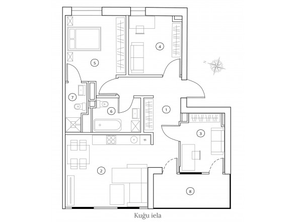  Penthouse   4 istabas  Platība: 91.20 m2 